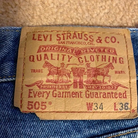 VINTAGE MEN’S LEVI STRAUSS 505 DENIM JEANS SZ 34/36 MEN BLUE 90’s Y2K